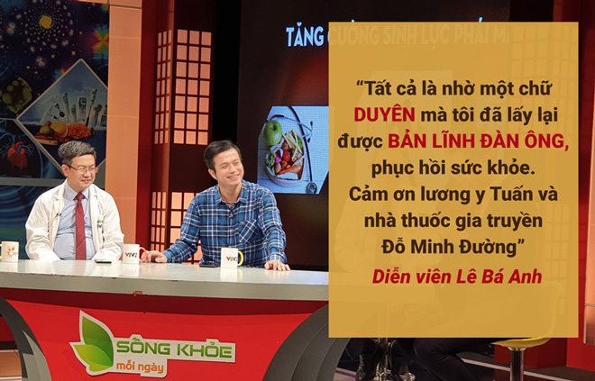 Diễn viên Lê Bá Anhchia sẻ trên sóng truyền hình về hiệu quả của bài thuốc Đỗ Minh Đường